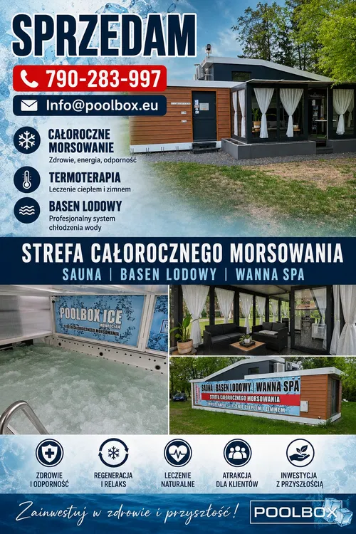 Sprzedaż modułowego centrum termoterapii Poolbox Ice z basenem treningowym